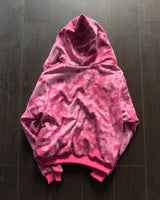 PINK GLAMOUR STUDDED 2SIDES HOODZIP