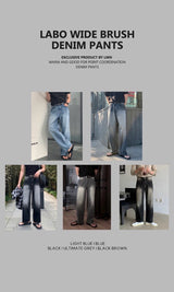 LMN Labo Wide Brush Denim Pants (5 colors)