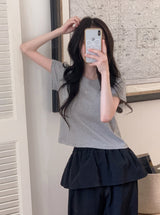 テナベーシック半袖クロップTシャツ (5color)