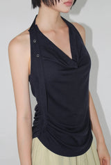 STRAP HALTER SHIRRING TOP