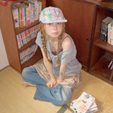 vintage patchwork cap pink