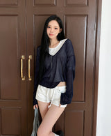 Haro See-through Deep V-Neck Knit