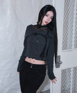 rough gothic cross patch cd - charcoal