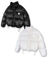 シンボルロゴショートパファーパディングジャケット_ブラック