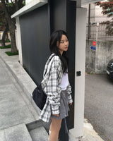 (Unisex)デストロイドチェックシャツ