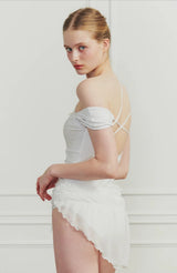 MEMORY WRAP SKIRT white
