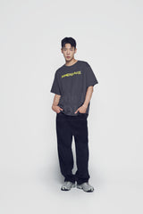 24FW TAPE TYPOGRAPHIC SHORT SLEEVE T-SHIRT CHARCOAL
