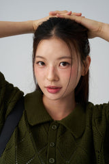Argyle patterned short-sleeved knitwear