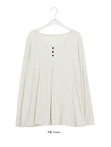 26SS★ [BAONHAUS] Latte Flower Over Long Sleeve Tee
