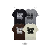 Surf lettering knit short-sleeved T-shirt