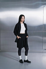 VINTAGE DIA-QUILTING WIDE 1/2 PANTS (Black)