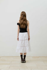 SHERRY UNBALANCE SHIRRLING TOP / BLACK