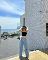 デストロイドワイドデニムパンツ code 21006