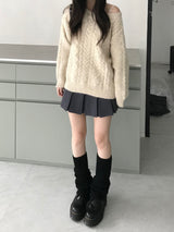 Melton loose fit knitwear (2 colors)