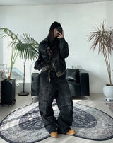 Lowell Layered Cargo Denim Pants