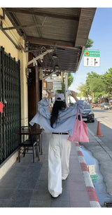 ワイドコットンストレートパンツ