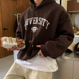  Urban University Embroidery Double Middle Overfit Hoodie