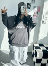 ラグランスリーストライプカラースウェットシャツ🖤🩶🤍 - 3 カラーズ