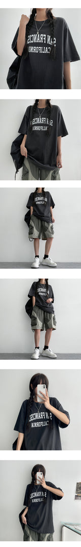 デューンズレタリング半袖Tシャツ (4 colors)
