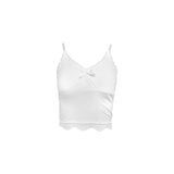 Bella Dot Lace Crop Tee Set