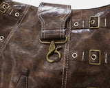Verum Vintage Leather Wide Strap Buckle Crossbag