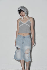 fl lace top (grey)