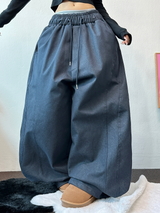 オーバーバルーンカーブデニムロングパンツ🖤💙2カラー