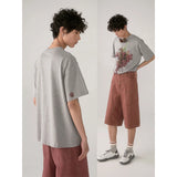 Grape print short-sleeved summer men's and women's casual loose pure cotton versatile T-shirt