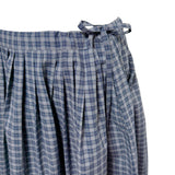 (2color) Ribbon Pleated Check Long Skirt