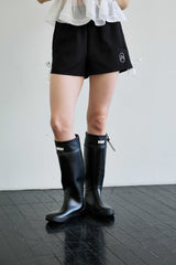 RIBBON JERSEY TRACK MICRO SHORTS / BLACK