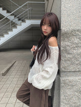 ベックカットラインワイドコットンパンツ