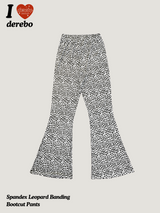 Spandex Leopard Banding Bootcut Pants