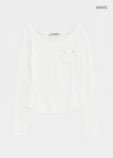 [MADE] Higg Pocket V-Neck Long-Sleeve Tee