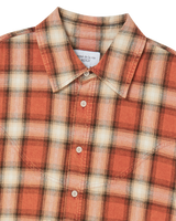 25FW ディストレスチェクコットンシャツ オレンジ