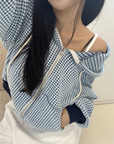 ワッフルパターンフードジップアップ / 2WAY🧇 - 2 COLORS