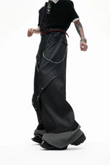 Chain Detail Wide Leg Pants