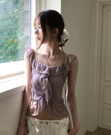 clarity off ruffle & chiffon blouse