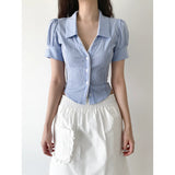 【MADE】lace princess shirt ver.2, light blue