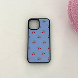cherry glossy glass bumper case (conflower blue)