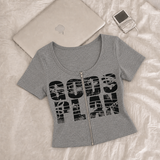 ツーウェイジッパー グッドプル ショートスリーブ ジップアップTシャツ (3 colors)