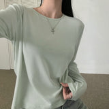 [MADE] クロン ラウンドネック 無地長袖Tシャツ