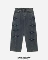 Pin Curved Denim Pants