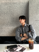 Glass Pigment Basic Cotton Shirt