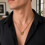 Double Ring Pendant Necklace