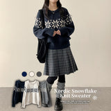 Eve High Quality Nordic Snowflake Round Knit