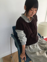 セリアルパカリボンショートスリーブニット(3c)