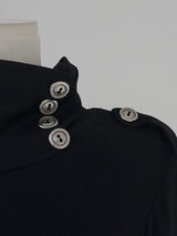 signal high neck button T (2color)