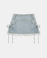 Elva Ribbon Lace Mini Skirt