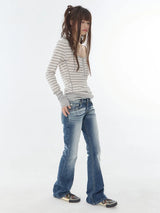 Faded Low-rise Bootcut Jeans