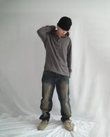 Vintage Oil Denim Washing Pants